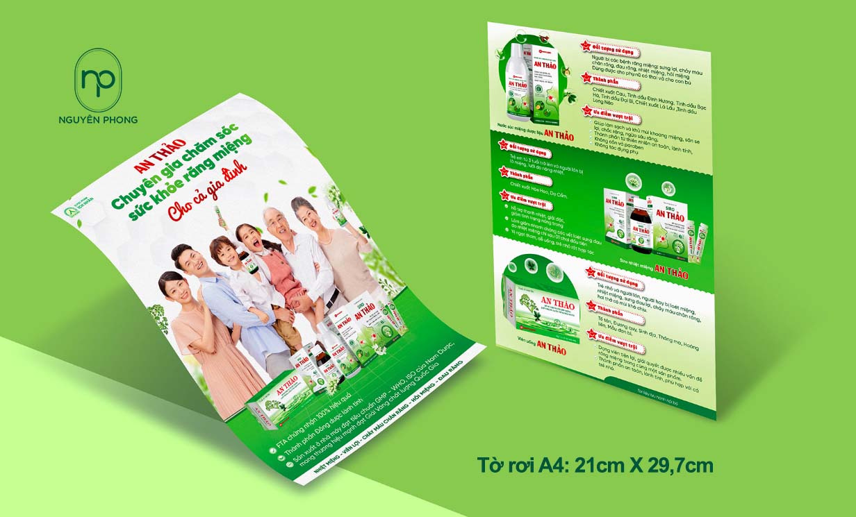 Mẫu in tờ rơi A4 chăm sóc răng miệng 